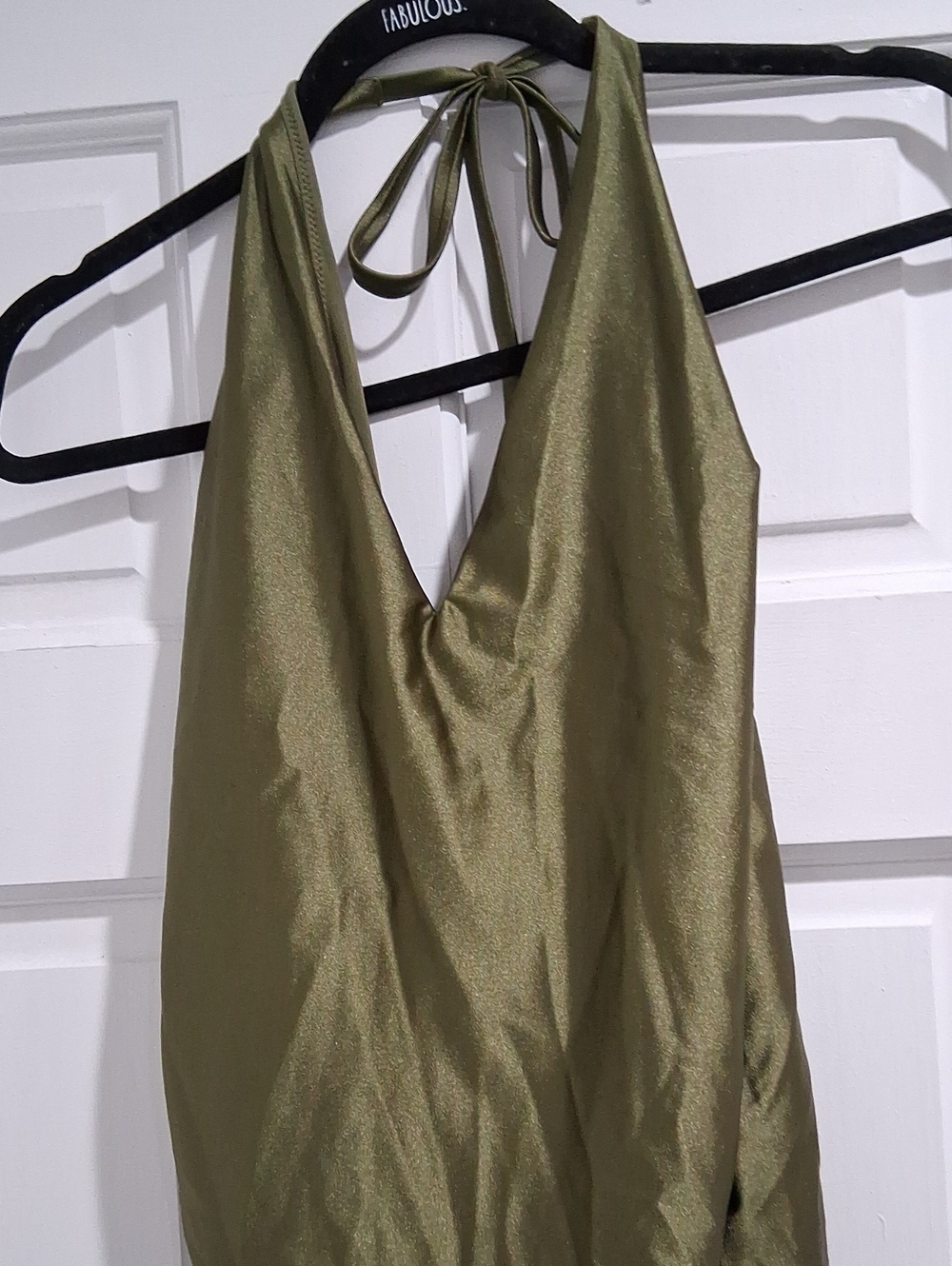 H&M Olive Halter Tie-Back Bodysuit